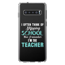 DistinctInk® Clear Shockproof Hybrid Case for Apple iPhone / Samsung Galaxy / Google Pixel - Think of Skipping School Remember I'm Teacher