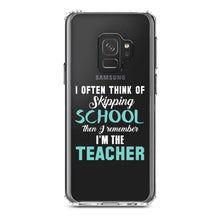 DistinctInk® Clear Shockproof Hybrid Case for Apple iPhone / Samsung Galaxy / Google Pixel - Think of Skipping School Remember I'm Teacher
