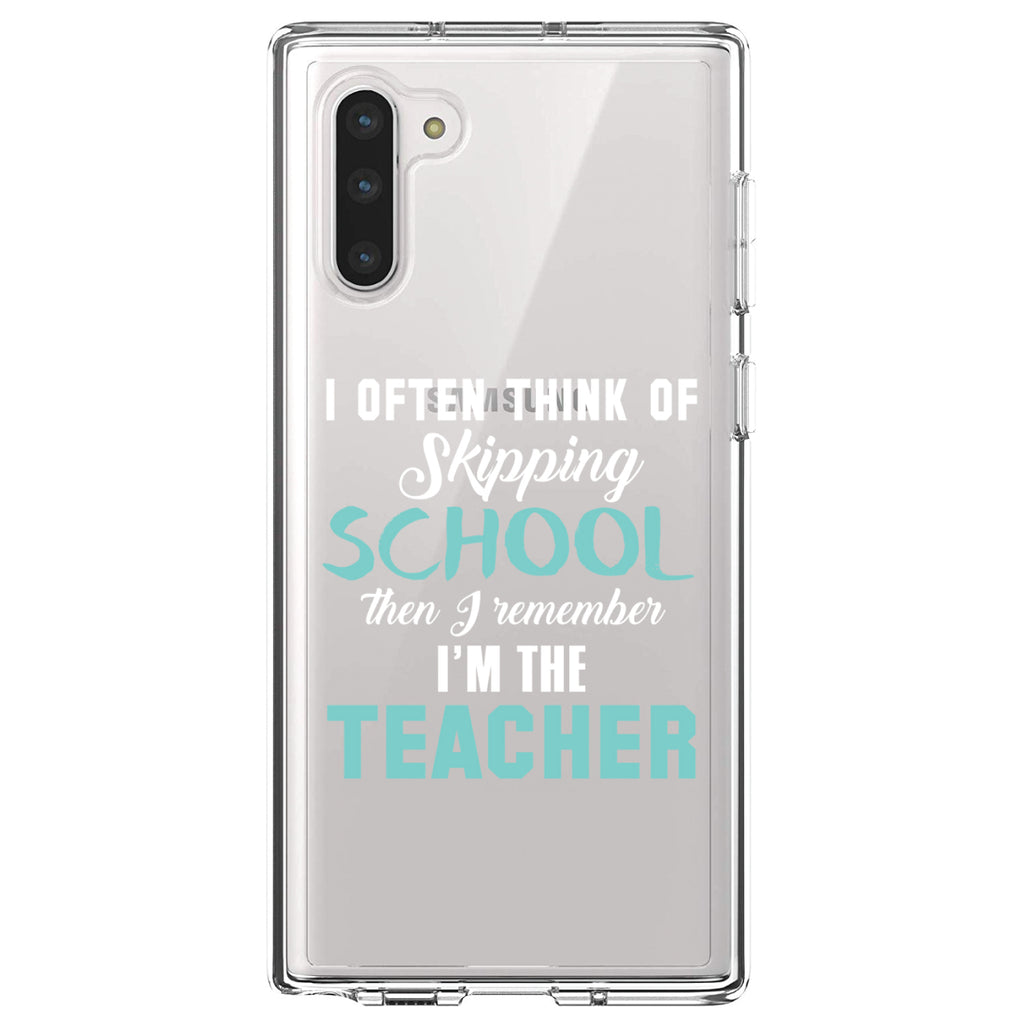 Think of Skipping School Remember I'm Teacher Clear Shockproof iPhone Case, view 9