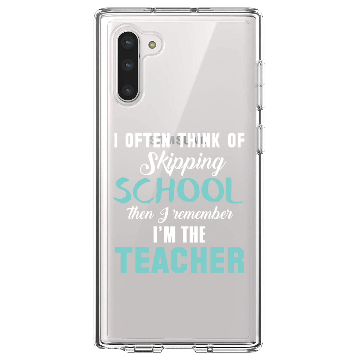 Think of Skipping School Remember I'm Teacher Clear Shockproof iPhone Case, view 9