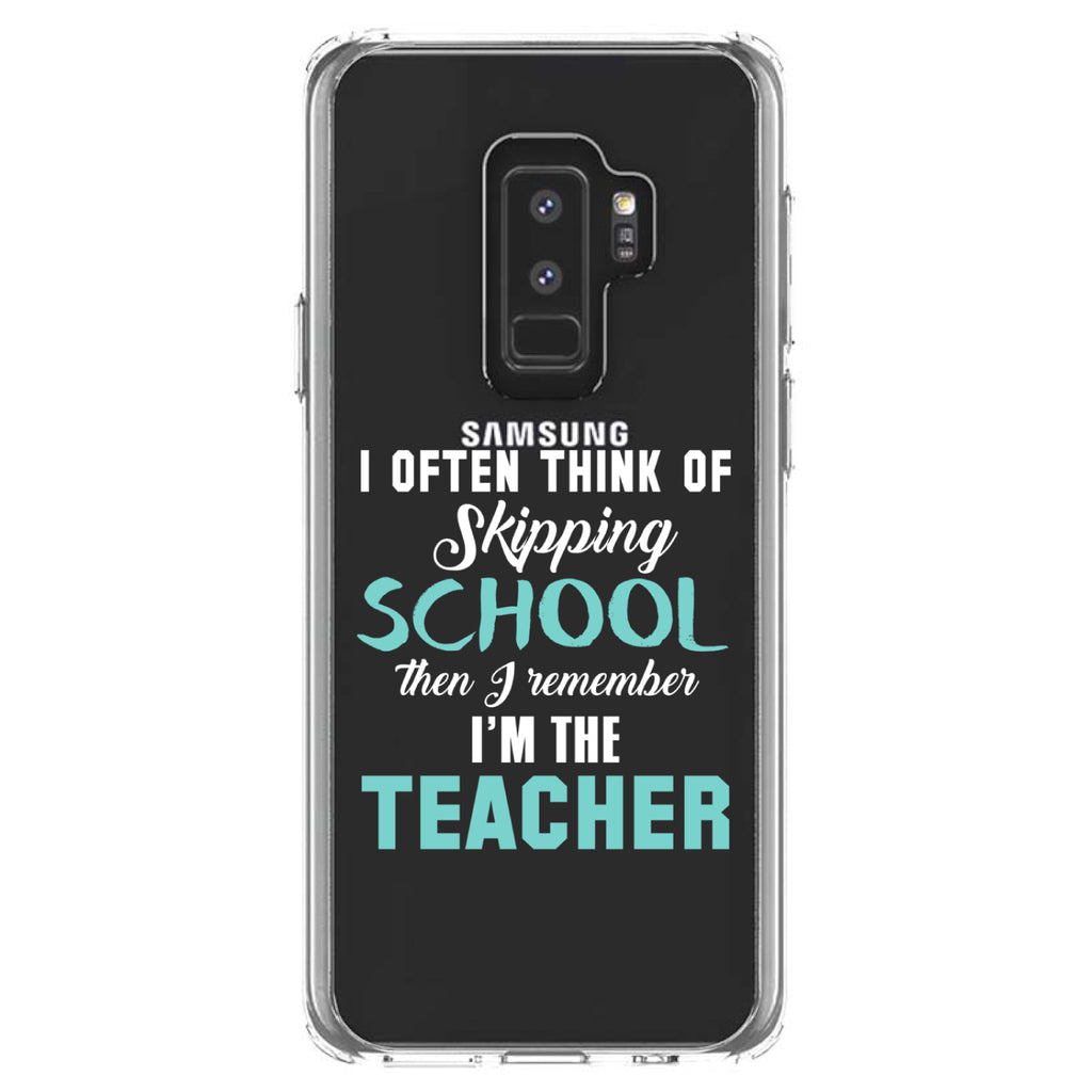 Think of Skipping School Remember I'm Teacher Clear Shockproof iPhone Case, view 20