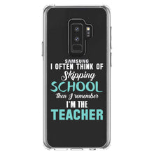 DistinctInk® Clear Shockproof Hybrid Case for Apple iPhone / Samsung Galaxy / Google Pixel - Think of Skipping School Remember I'm Teacher
