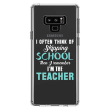 DistinctInk® Clear Shockproof Hybrid Case for Apple iPhone / Samsung Galaxy / Google Pixel - Think of Skipping School Remember I'm Teacher