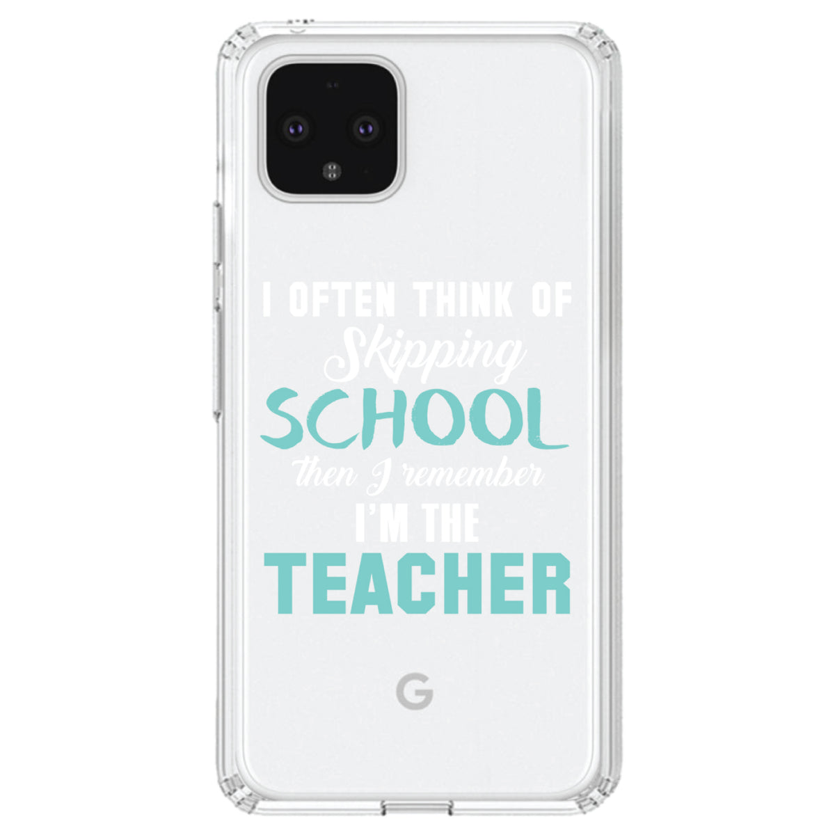 Think of Skipping School Remember I'm Teacher Clear Shockproof iPhone Case, view 23