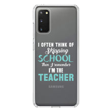 DistinctInk® Clear Shockproof Hybrid Case for Apple iPhone / Samsung Galaxy / Google Pixel - Think of Skipping School Remember I'm Teacher