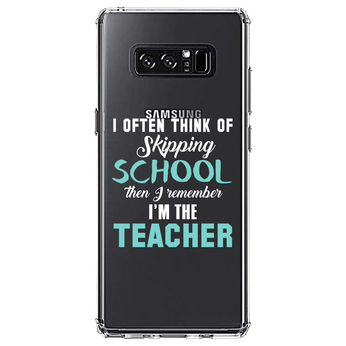 Think of Skipping School Remember I'm Teacher Clear Shockproof iPhone Case, view 12
