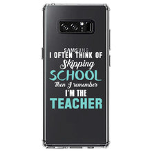 DistinctInk® Clear Shockproof Hybrid Case for Apple iPhone / Samsung Galaxy / Google Pixel - Think of Skipping School Remember I'm Teacher