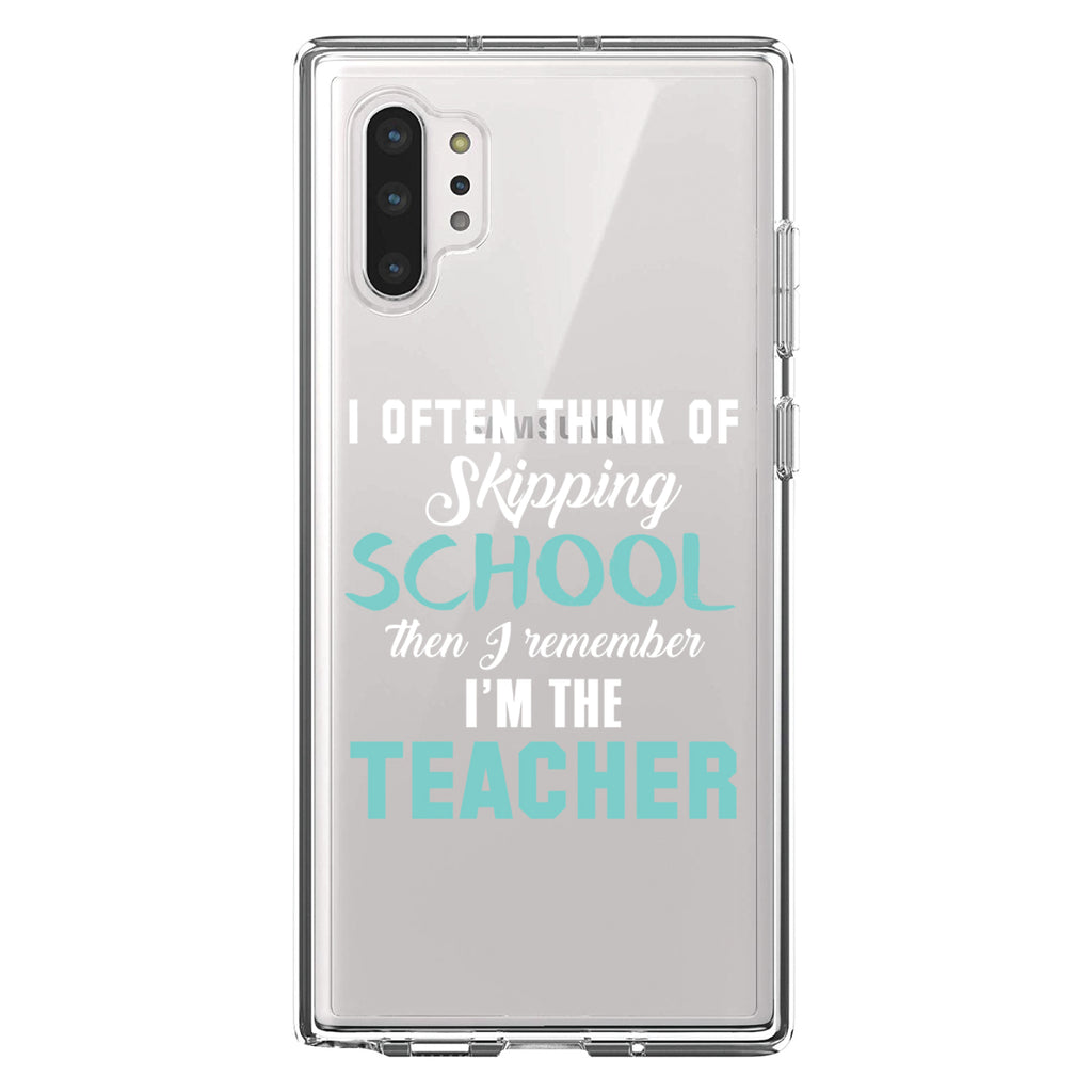 Think of Skipping School Remember I'm Teacher Clear Shockproof iPhone Case, view 10