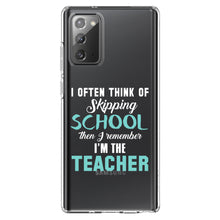DistinctInk® Clear Shockproof Hybrid Case for Apple iPhone / Samsung Galaxy / Google Pixel - Think of Skipping School Remember I'm Teacher