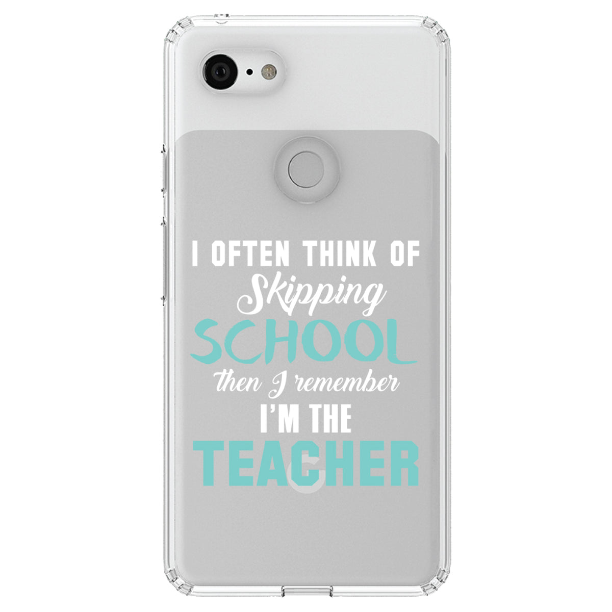 Think of Skipping School Remember I'm Teacher Clear Shockproof iPhone Case, view 21
