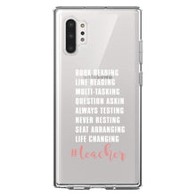 DistinctInk® Clear Shockproof Hybrid Case for Apple iPhone / Samsung Galaxy / Google Pixel - Teacher Book Reading Line Multi Tasking
