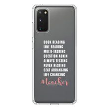 DistinctInk® Clear Shockproof Hybrid Case for Apple iPhone / Samsung Galaxy / Google Pixel - Teacher Book Reading Line Multi Tasking