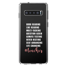 DistinctInk® Clear Shockproof Hybrid Case for Apple iPhone / Samsung Galaxy / Google Pixel - Teacher Book Reading Line Multi Tasking