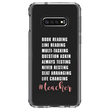 DistinctInk® Clear Shockproof Hybrid Case for Apple iPhone / Samsung Galaxy / Google Pixel - Teacher Book Reading Line Multi Tasking
