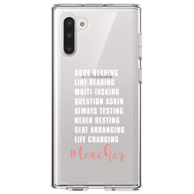 DistinctInk® Clear Shockproof Hybrid Case for Apple iPhone / Samsung Galaxy / Google Pixel - Teacher Book Reading Line Multi Tasking