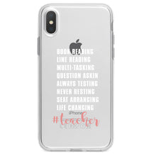 DistinctInk® Clear Shockproof Hybrid Case for Apple iPhone / Samsung Galaxy / Google Pixel - Teacher Book Reading Line Multi Tasking