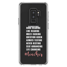 DistinctInk® Clear Shockproof Hybrid Case for Apple iPhone / Samsung Galaxy / Google Pixel - Teacher Book Reading Line Multi Tasking