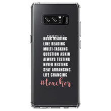 DistinctInk® Clear Shockproof Hybrid Case for Apple iPhone / Samsung Galaxy / Google Pixel - Teacher Book Reading Line Multi Tasking