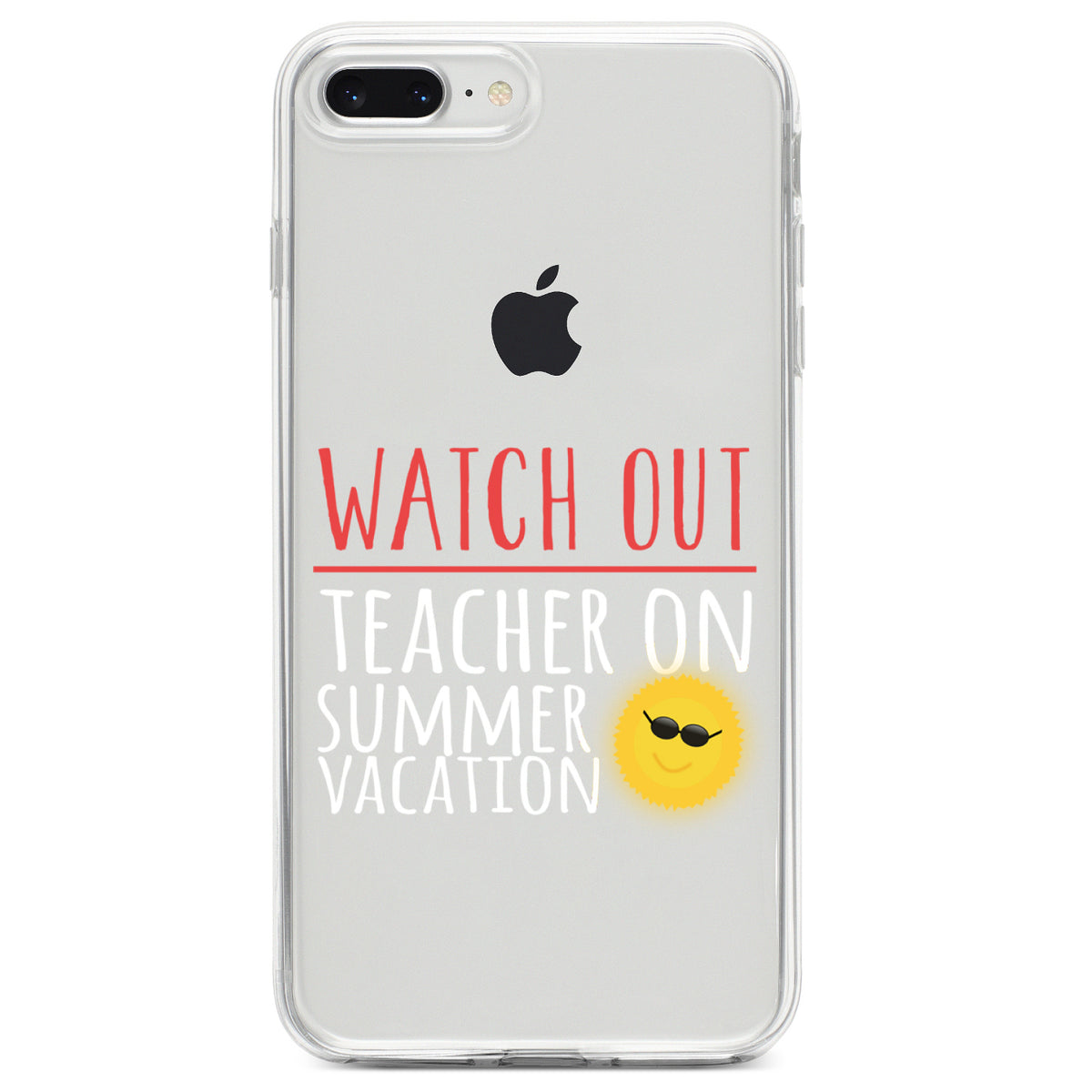 Watch Out Teacher on Summer Vacation Clear Shockproof iPhone Case, view 6