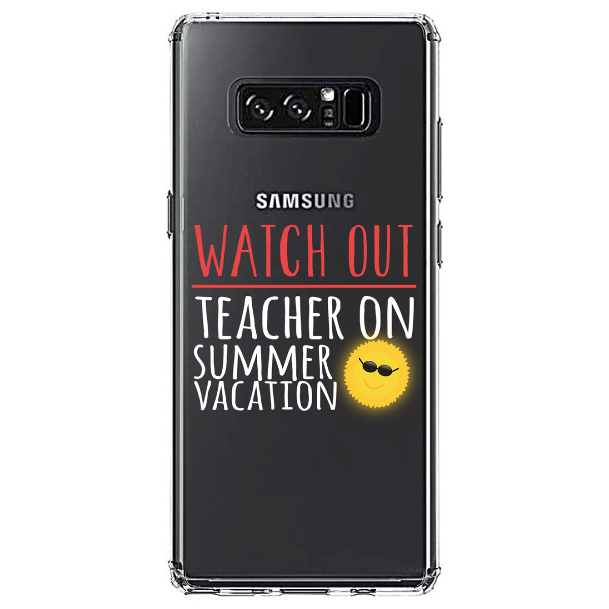 Watch Out Teacher on Summer Vacation Clear Shockproof iPhone Case, view 12