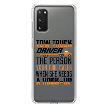 DistinctInk® Clear Shockproof Hybrid Case for Apple iPhone / Samsung Galaxy / Google Pixel - Tow Truck Driver Your Girl Calls Hook Up