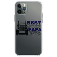 DistinctInk® Clear Shockproof Hybrid Case for Apple iPhone / Samsung Galaxy / Google Pixel - Best Truckin' Papa Ever
