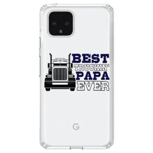 DistinctInk® Clear Shockproof Hybrid Case for Apple iPhone / Samsung Galaxy / Google Pixel - Best Truckin' Papa Ever