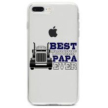 DistinctInk® Clear Shockproof Hybrid Case for Apple iPhone / Samsung Galaxy / Google Pixel - Best Truckin' Papa Ever