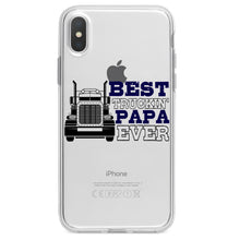 DistinctInk® Clear Shockproof Hybrid Case for Apple iPhone / Samsung Galaxy / Google Pixel - Best Truckin' Papa Ever