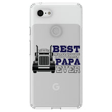 DistinctInk® Clear Shockproof Hybrid Case for Apple iPhone / Samsung Galaxy / Google Pixel - Best Truckin' Papa Ever