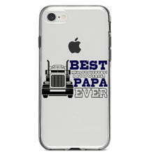 DistinctInk® Clear Shockproof Hybrid Case for Apple iPhone / Samsung Galaxy / Google Pixel - Best Truckin' Papa Ever