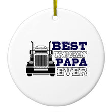 Best Truckin' Papa Ever Ceramic Ornament