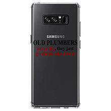 DistinctInk® Clear Shockproof Hybrid Case for Apple iPhone / Samsung Galaxy / Google Pixel - Old Plumbers Never Die - Down the Drain