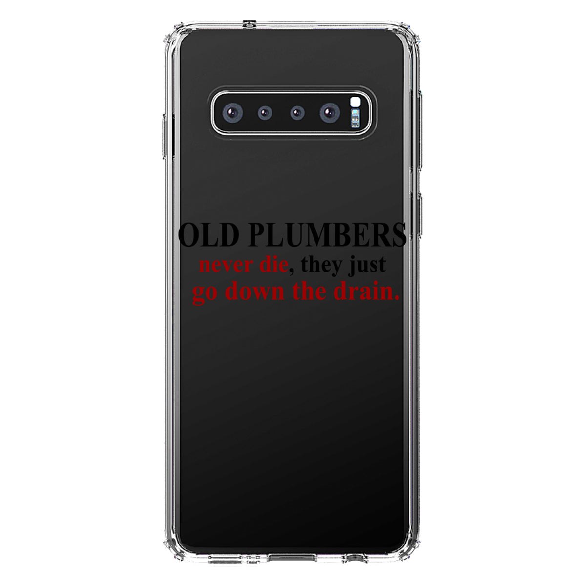 Old Plumbers Never Die, Down the Drain Clear Shockproof iPhone Case, view 17