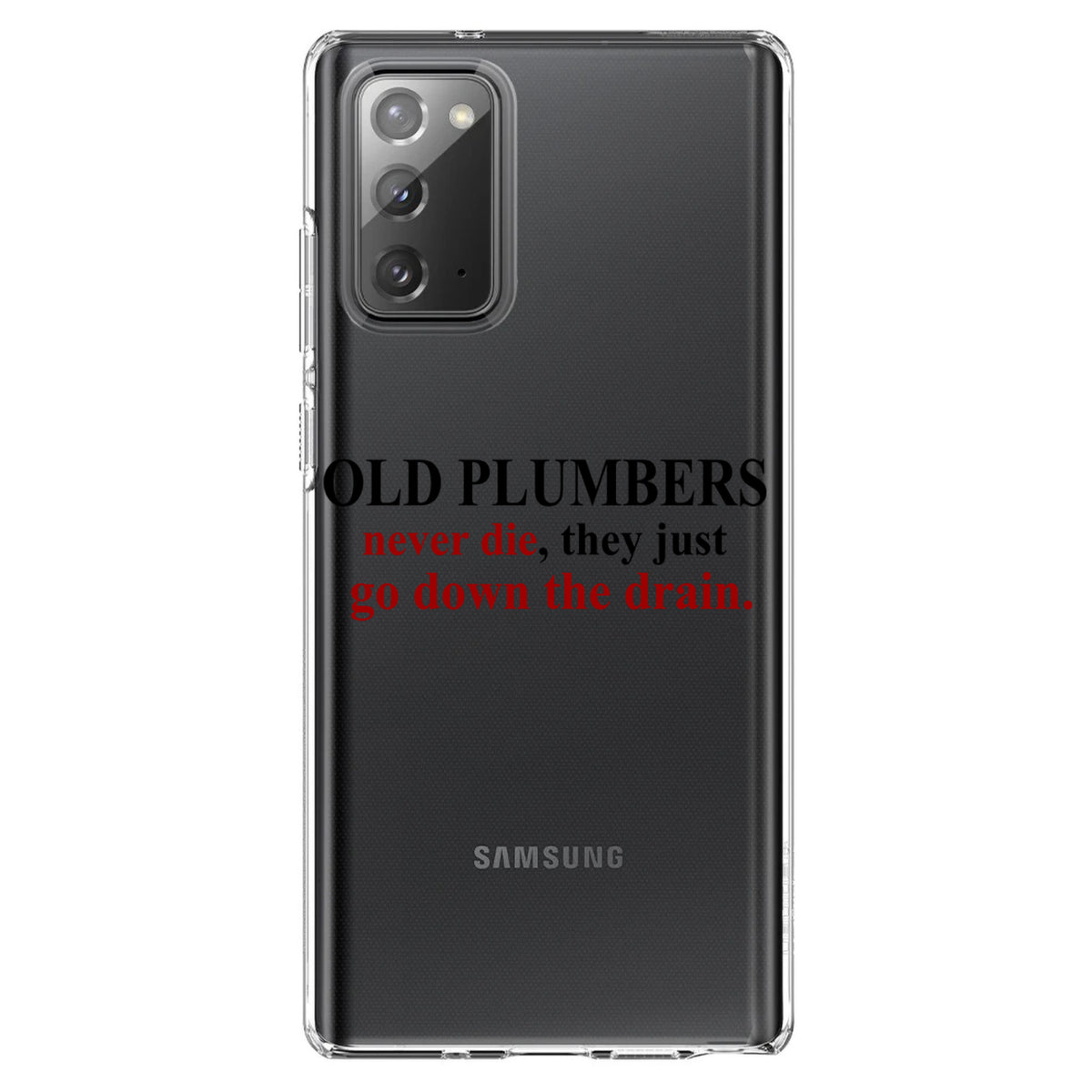 Old Plumbers Never Die, Down the Drain Clear Shockproof iPhone Case, view 7