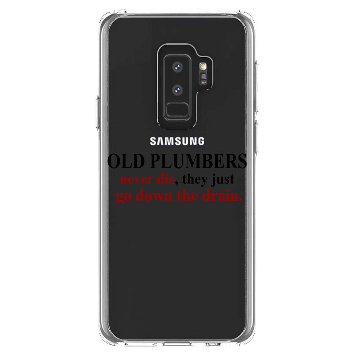 Old Plumbers Never Die, Down the Drain Clear Shockproof iPhone Case, view 20