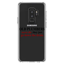 DistinctInk® Clear Shockproof Hybrid Case for Apple iPhone / Samsung Galaxy / Google Pixel - Old Plumbers Never Die - Down the Drain