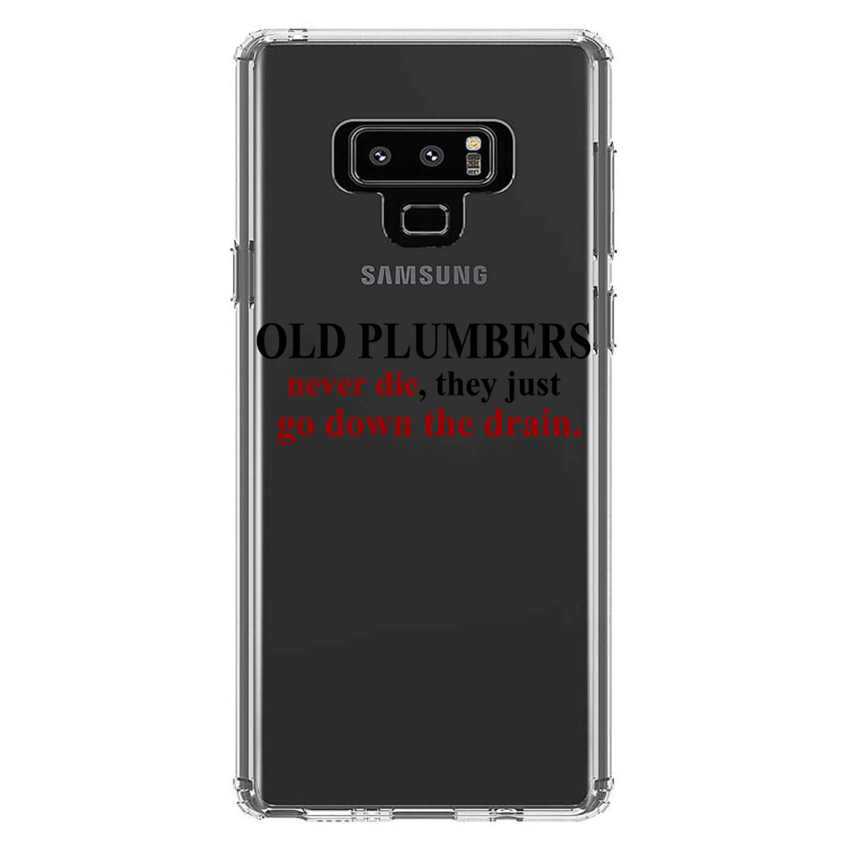 Old Plumbers Never Die, Down the Drain Clear Shockproof iPhone Case, view 11