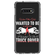DistinctInk® Clear Shockproof Hybrid Case for Apple iPhone / Samsung Galaxy / Google Pixel - Other Girls Princess Wanted to be Truck Driver