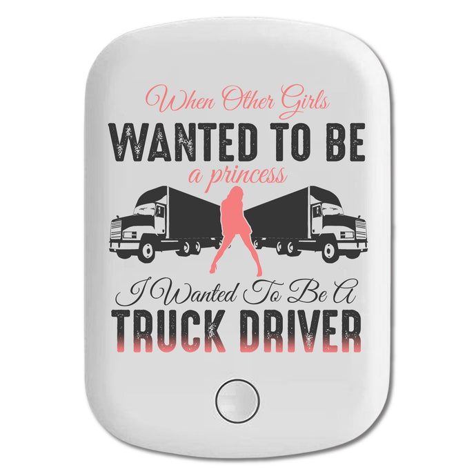DistinctInk Magnetic Battery Pack, Wireless Portable Charger with USB-C Cable, Compatible with MagSafe iPhone 14 / 13 / 12 Series - Other Girls Princess Wanted to be Truck Driver