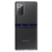 DistinctInk® Clear Shockproof Hybrid Case for Apple iPhone / Samsung Galaxy / Google Pixel - Dump Truck Driver Take a Dump Anywhere