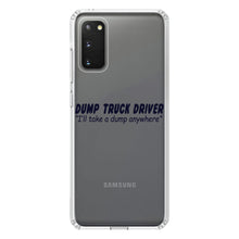 DistinctInk® Clear Shockproof Hybrid Case for Apple iPhone / Samsung Galaxy / Google Pixel - Dump Truck Driver Take a Dump Anywhere