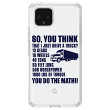 DistinctInk® Clear Shockproof Hybrid Case for Apple iPhone / Samsung Galaxy / Google Pixel - You Think I Just Drive a Truck? Torque Tons