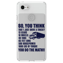 DistinctInk® Clear Shockproof Hybrid Case for Apple iPhone / Samsung Galaxy / Google Pixel - You Think I Just Drive a Truck? Torque Tons