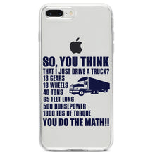 DistinctInk® Clear Shockproof Hybrid Case for Apple iPhone / Samsung Galaxy / Google Pixel - You Think I Just Drive a Truck? Torque Tons