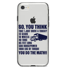 DistinctInk® Clear Shockproof Hybrid Case for Apple iPhone / Samsung Galaxy / Google Pixel - You Think I Just Drive a Truck? Torque Tons