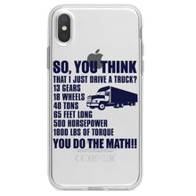 DistinctInk® Clear Shockproof Hybrid Case for Apple iPhone / Samsung Galaxy / Google Pixel - You Think I Just Drive a Truck? Torque Tons