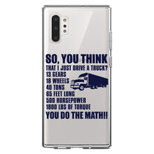 DistinctInk® Clear Shockproof Hybrid Case for Apple iPhone / Samsung Galaxy / Google Pixel - You Think I Just Drive a Truck? Torque Tons