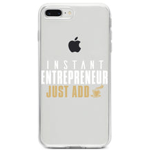 DistinctInk® Clear Shockproof Hybrid Case for Apple iPhone / Samsung Galaxy / Google Pixel - Instant Entrepreneur Just Add Coffee