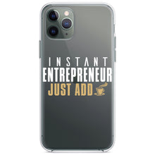 DistinctInk® Clear Shockproof Hybrid Case for Apple iPhone / Samsung Galaxy / Google Pixel - Instant Entrepreneur Just Add Coffee